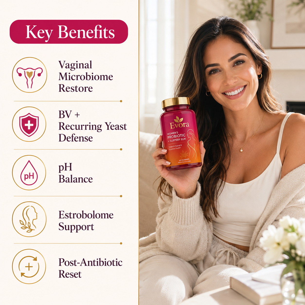 Women's Probiotic + Slippery Elm Gummies